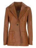 Chloé patch-pocket leather jacket - Brown