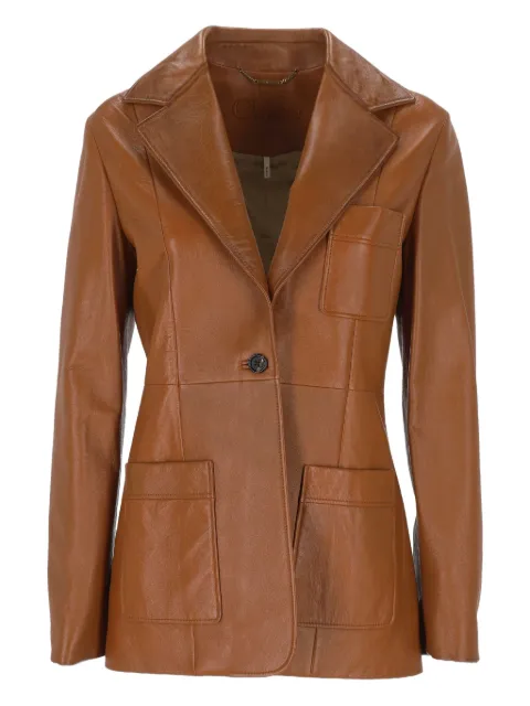 Chloé patch-pocket leather jacket