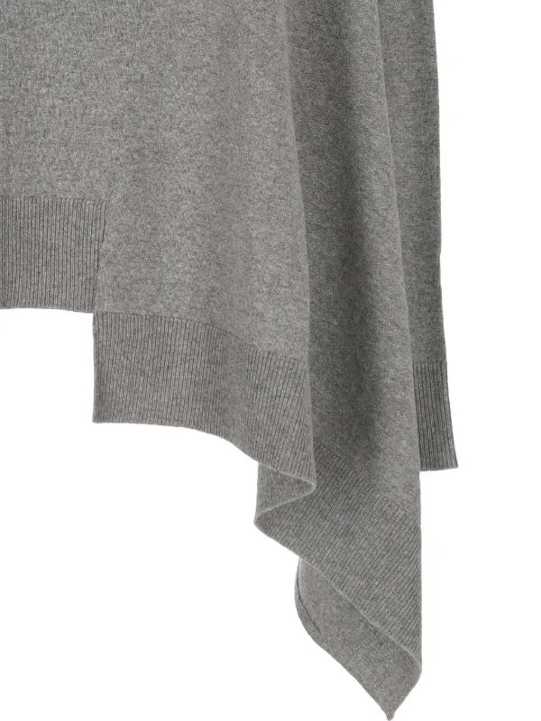 Alexander McQueen Asymmetric Cashmere Knit | Grey | FARFETCH ID