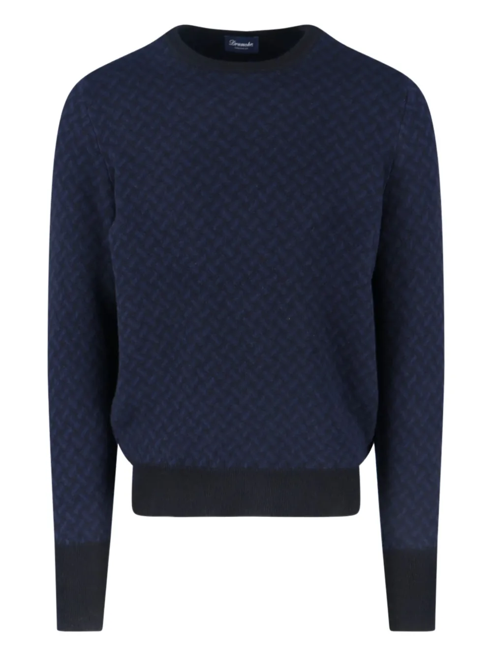 Drumohr herringbone cashmere sweater Blauw