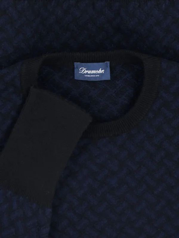 Drumohr ヘリンボーン カシミアセーター | ブルー | FARFETCH JP