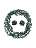 Christian Dior Pre-Owned 1967 bead-embellished necklace and earrings set - Green
