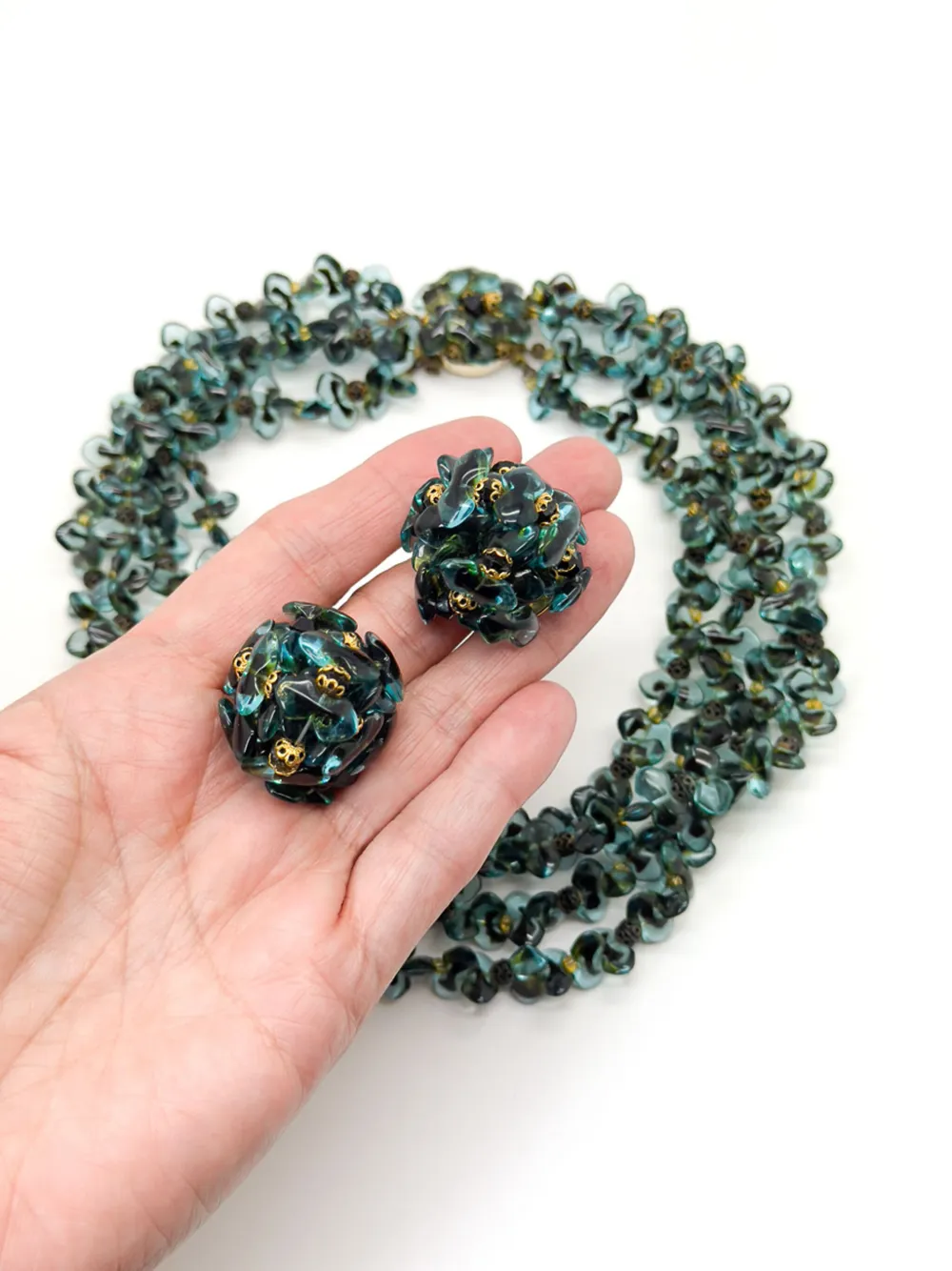 1967 Bead-Embellished Necklace And Earrings Set