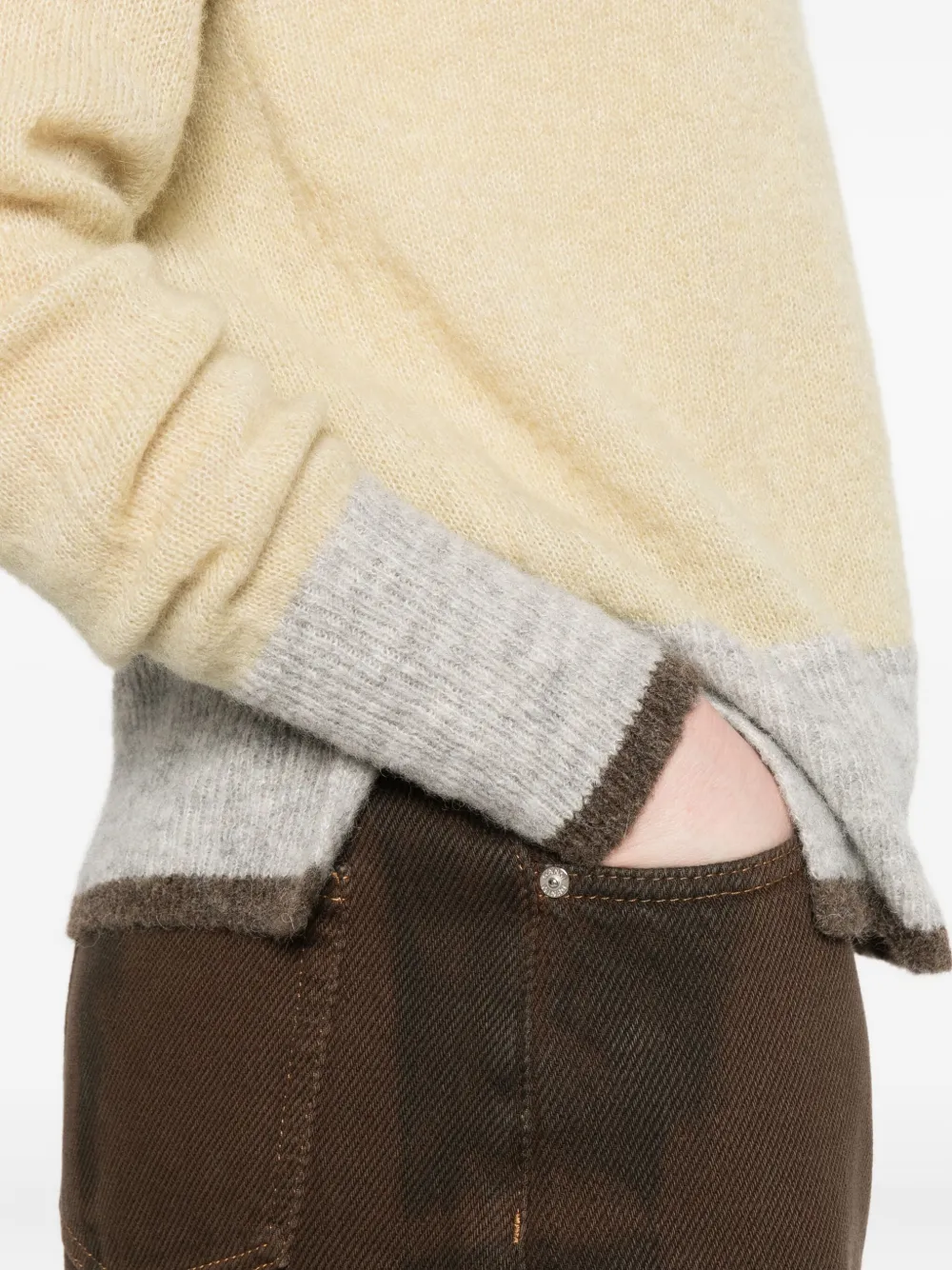 Why Ci Roll-neck Panelled Sweater In Neutral