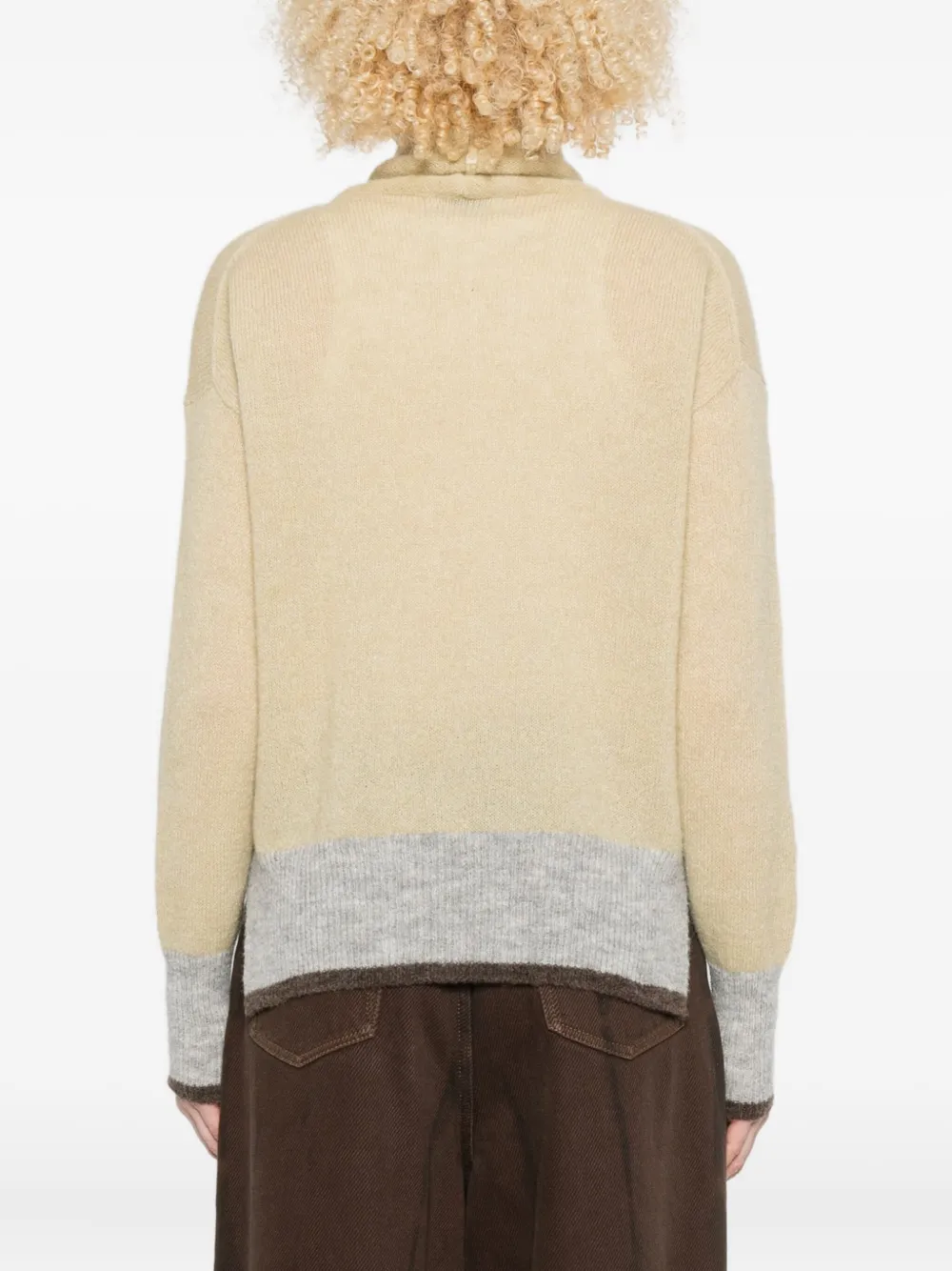 Why Ci Roll-neck Panelled Sweater In Neutral