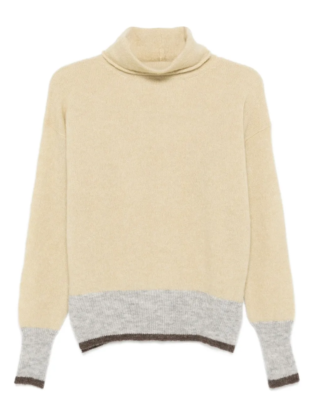 Why Ci Roll-neck Panelled Sweater In Neutral