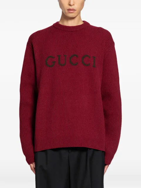 Gucci suéter con cuello redondo y logo