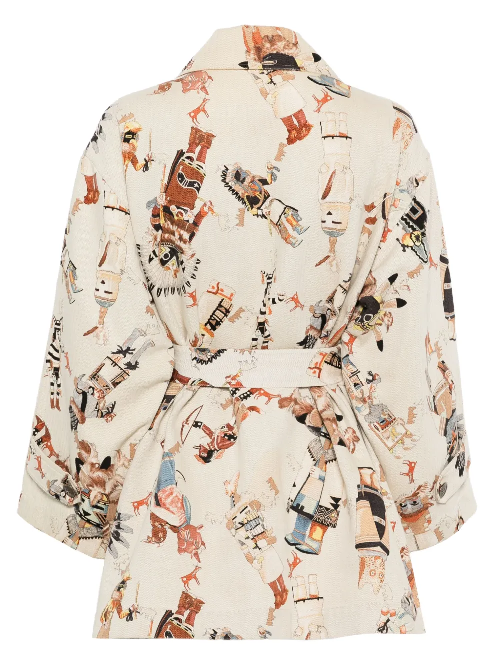 Hermès Pre-Owned 1990s Native American print belted jacket | Image 2