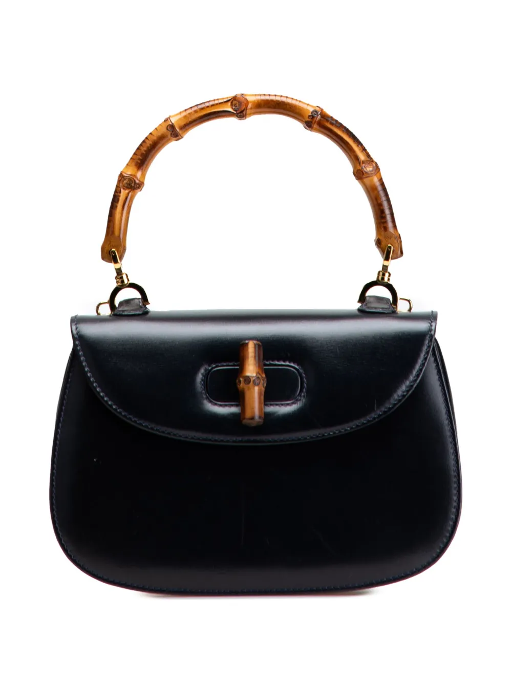 Gucci Pre-Owned 20th Century カーフスキン バンブー ナイト サッチェルバッグ - ブラック Gucci Pre-Owned 20th Century カーフスキン バンブー ナイト サッチェルバッグ - ブラック