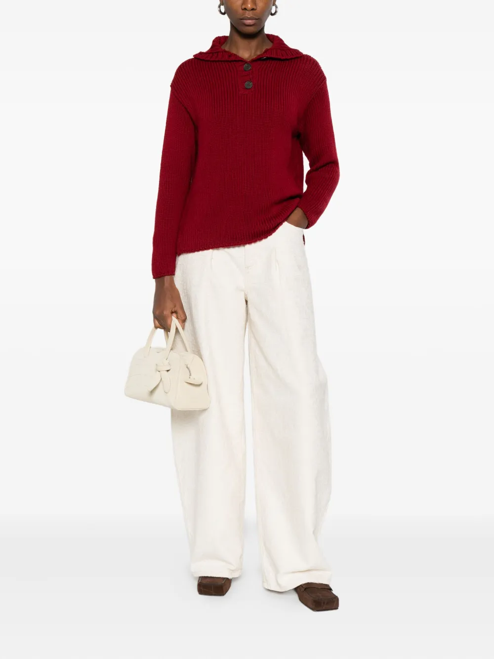 Why Ci Button-down Sweater In Red