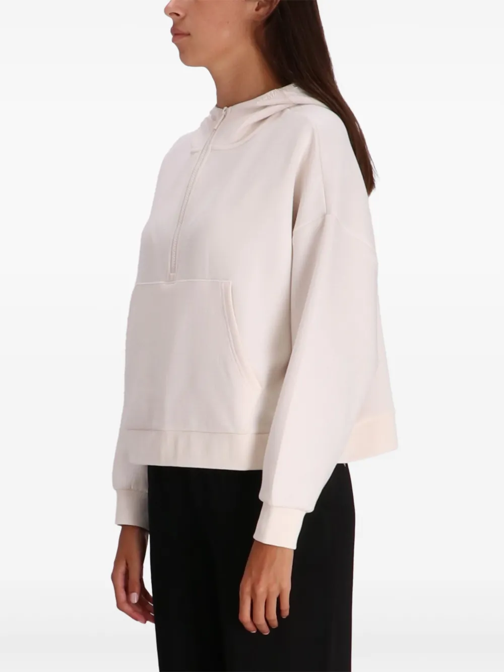 Armani Exchange Hoodie met halve rits Beige