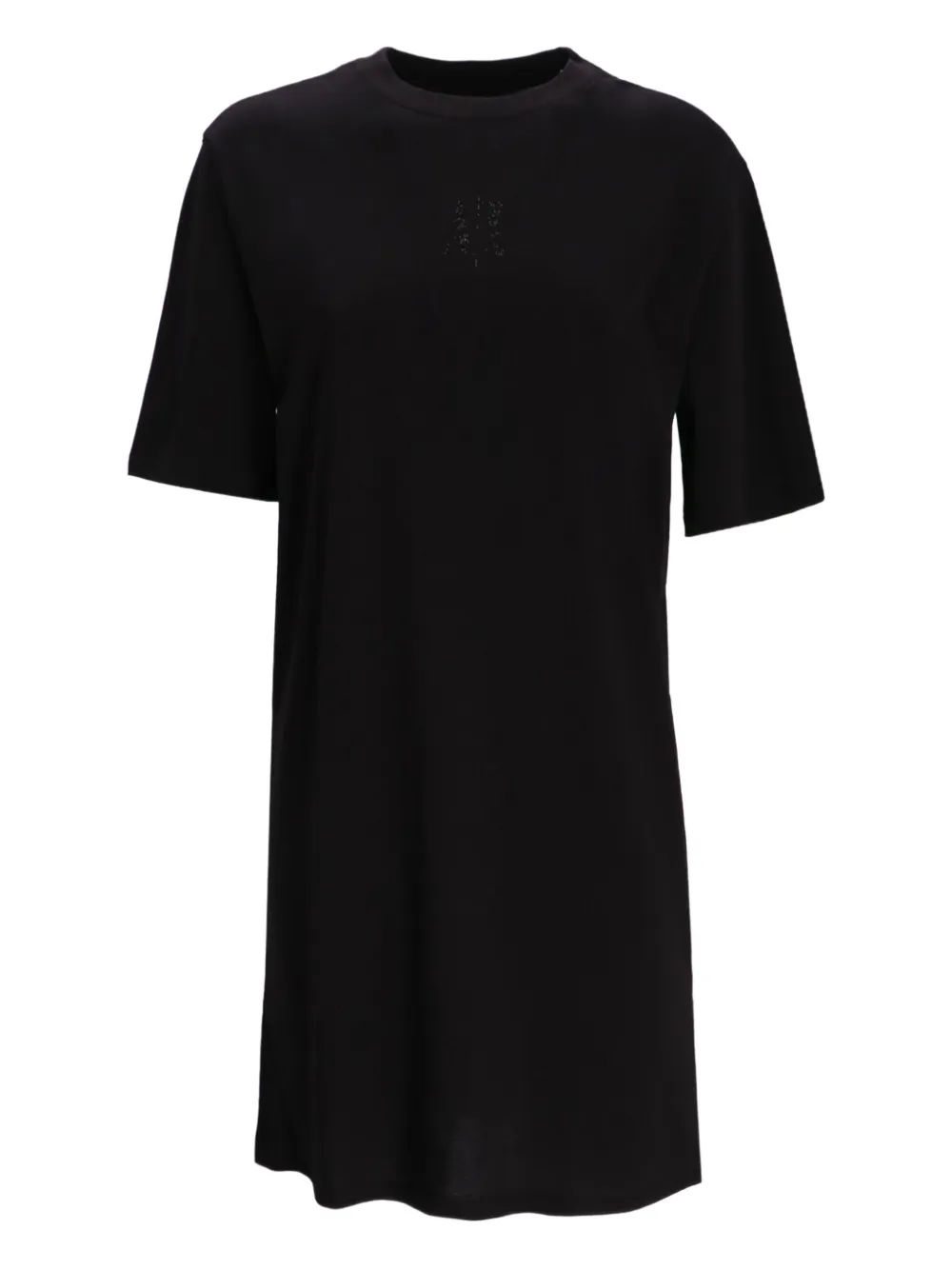 Armani Exchange Logo-embellished T-shirt Dress In Black