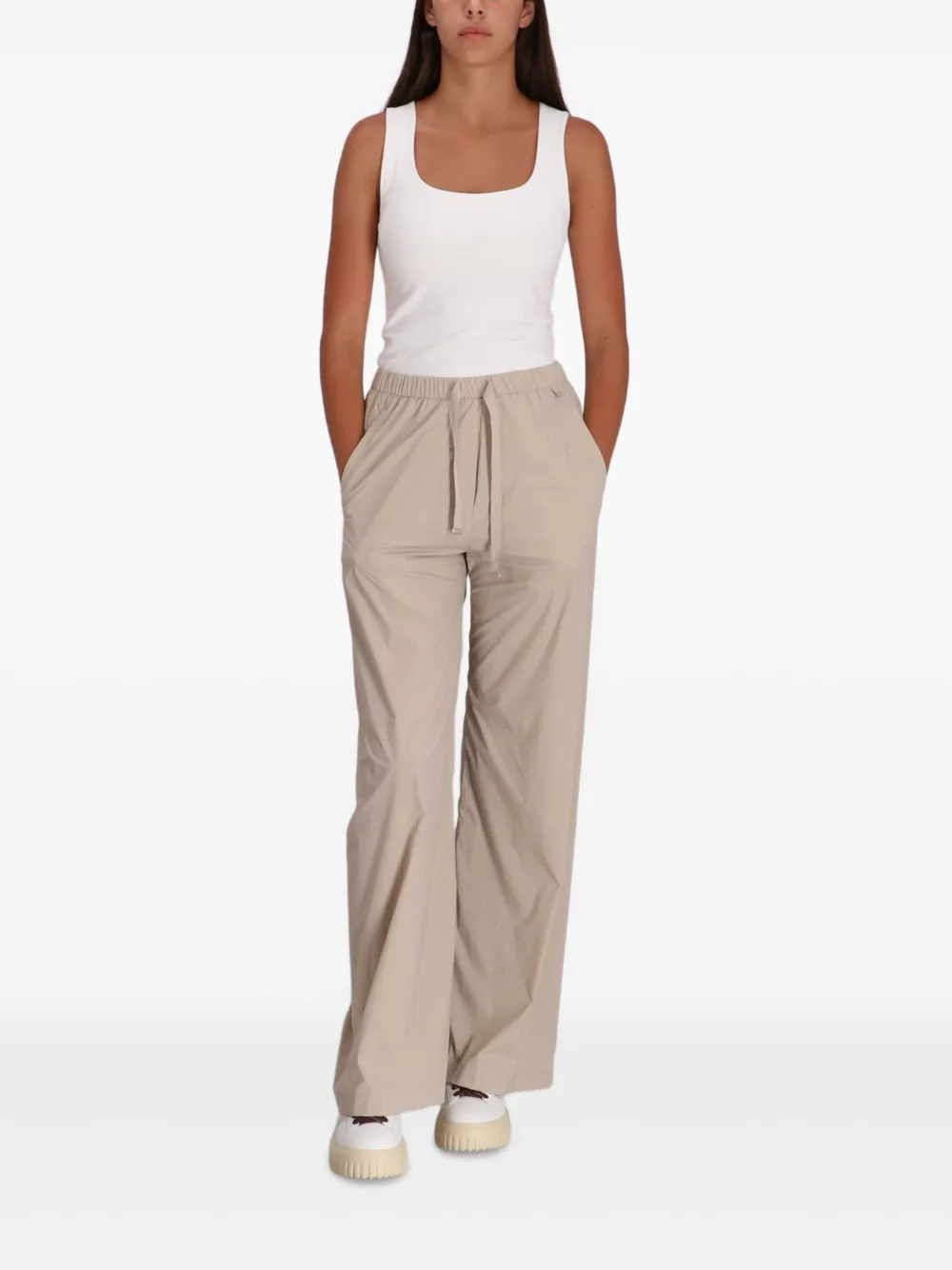 Herno Straight broek met trekkoord - Beige