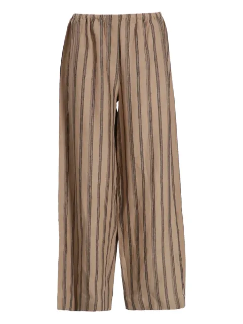 STAUD Bonfire striped linen trousers