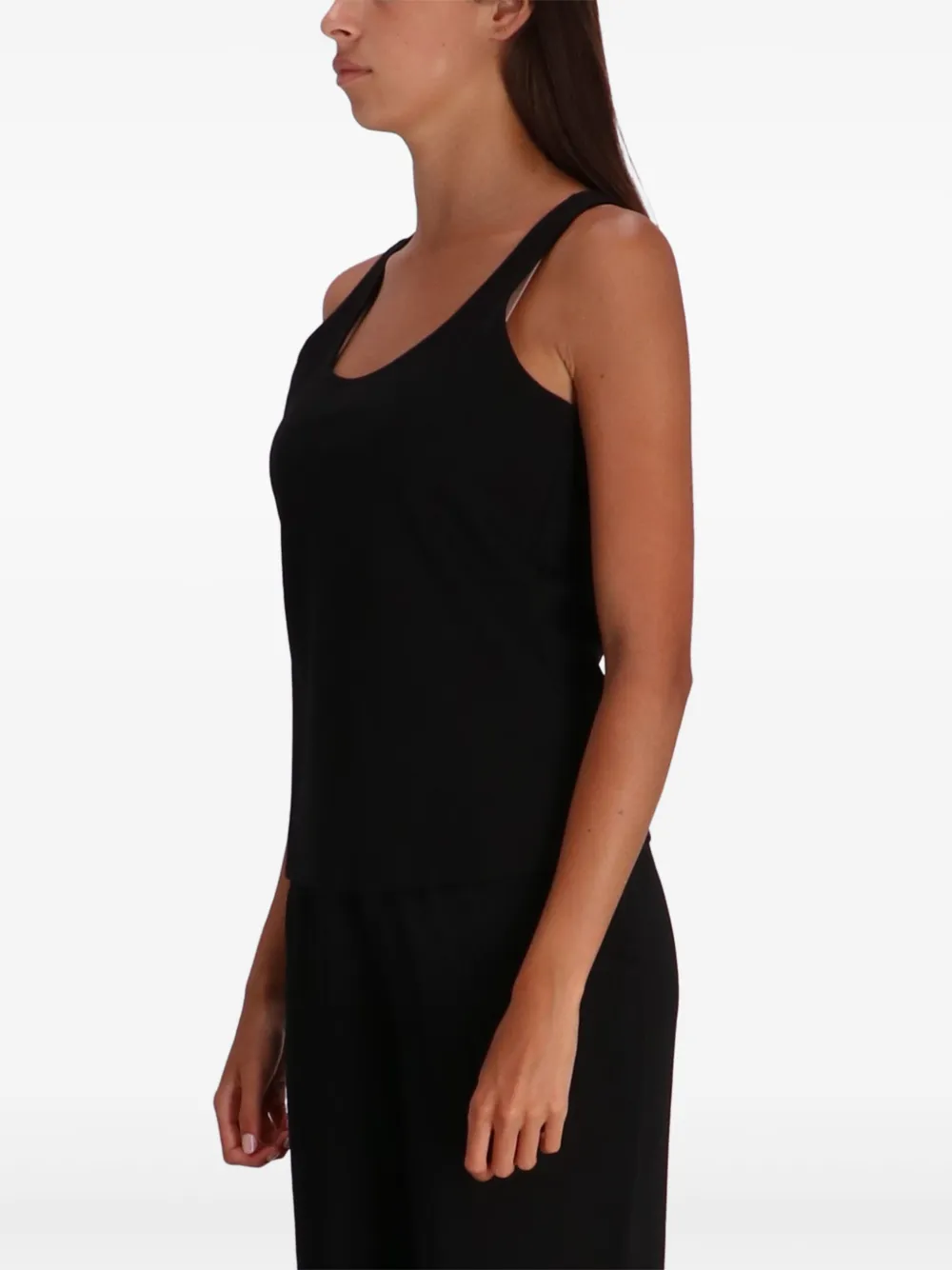 Armani Exchange Scoop-neck Top In Black