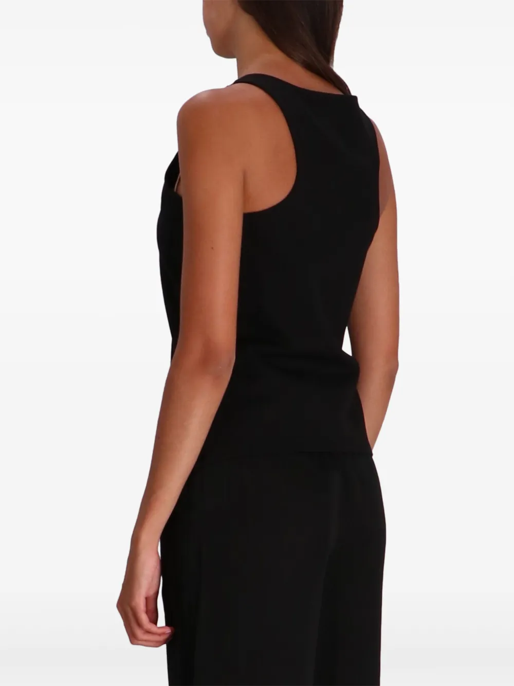 Armani Exchange Scoop-neck Top In Black