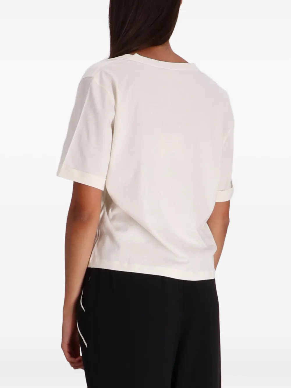 Liu •jo Embellished V-neck T-shirt In Neutral