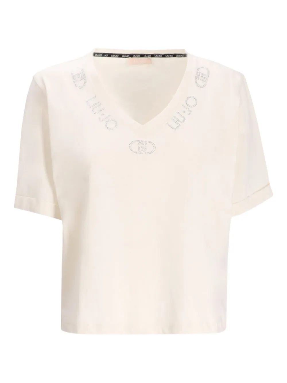LIU JO embellished V-neck T-shirt | White | Image 1
