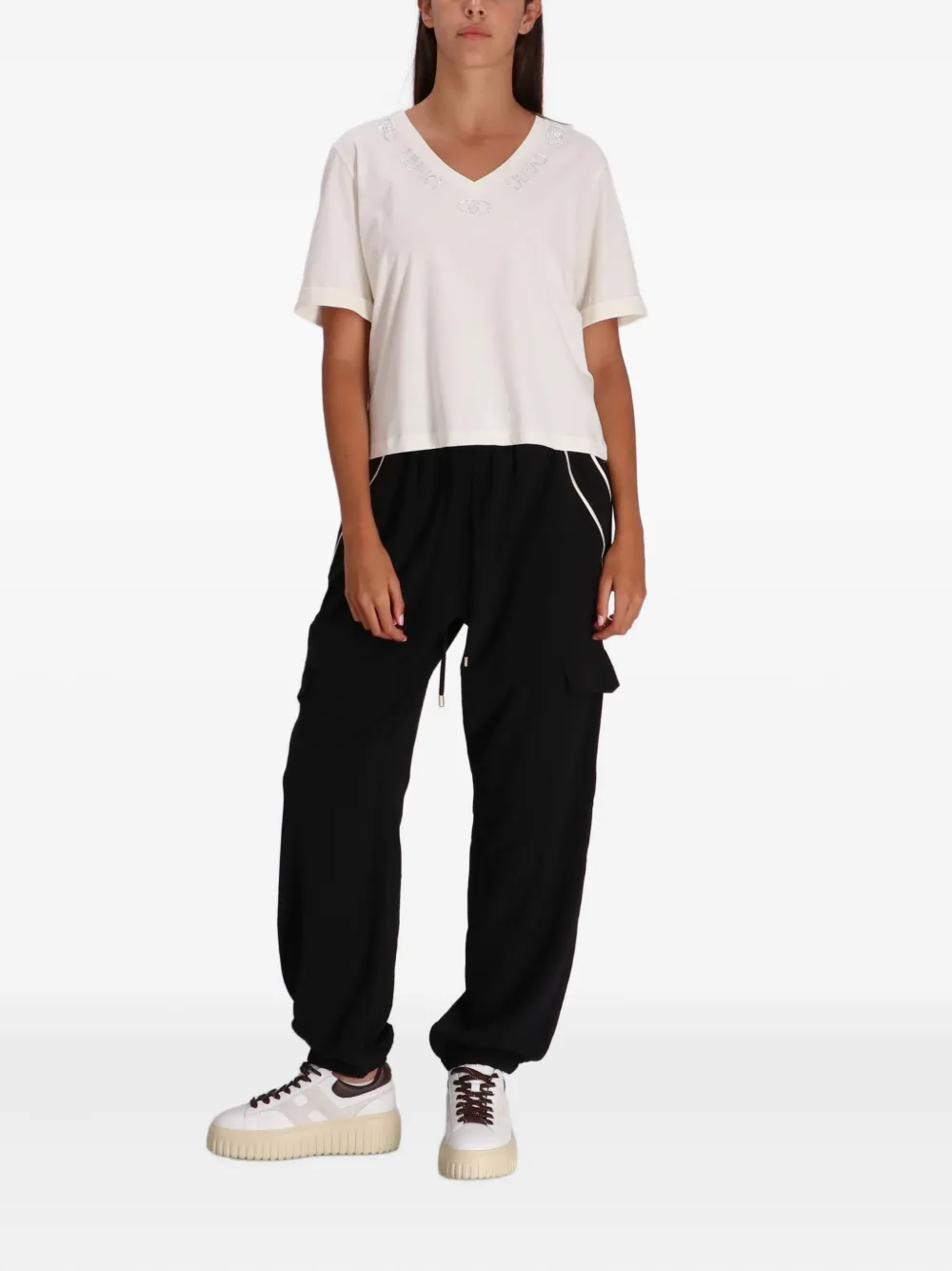 LIU JO embellished V-neck T-shirt | T-Shirts & Jersey Shirts | Image 2