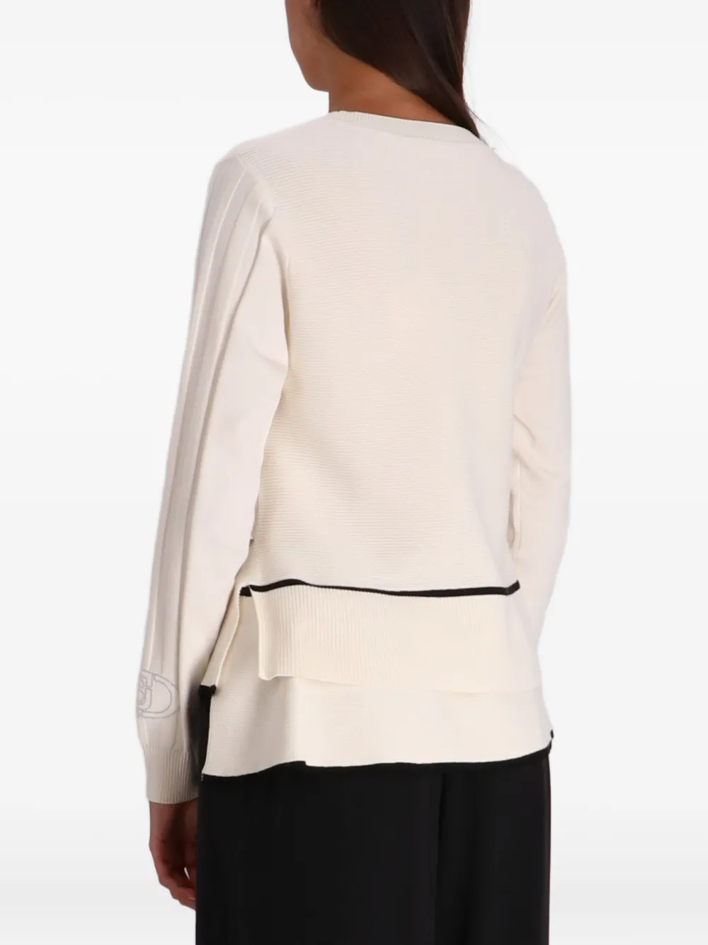 Liu •jo Better Layered Sweater In Neutral