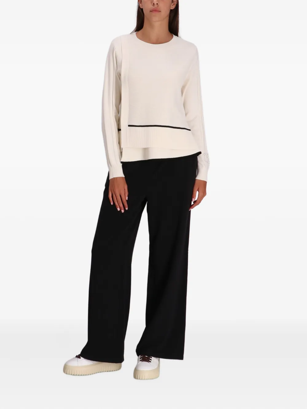 Liu •jo Better Layered Sweater In Neutral