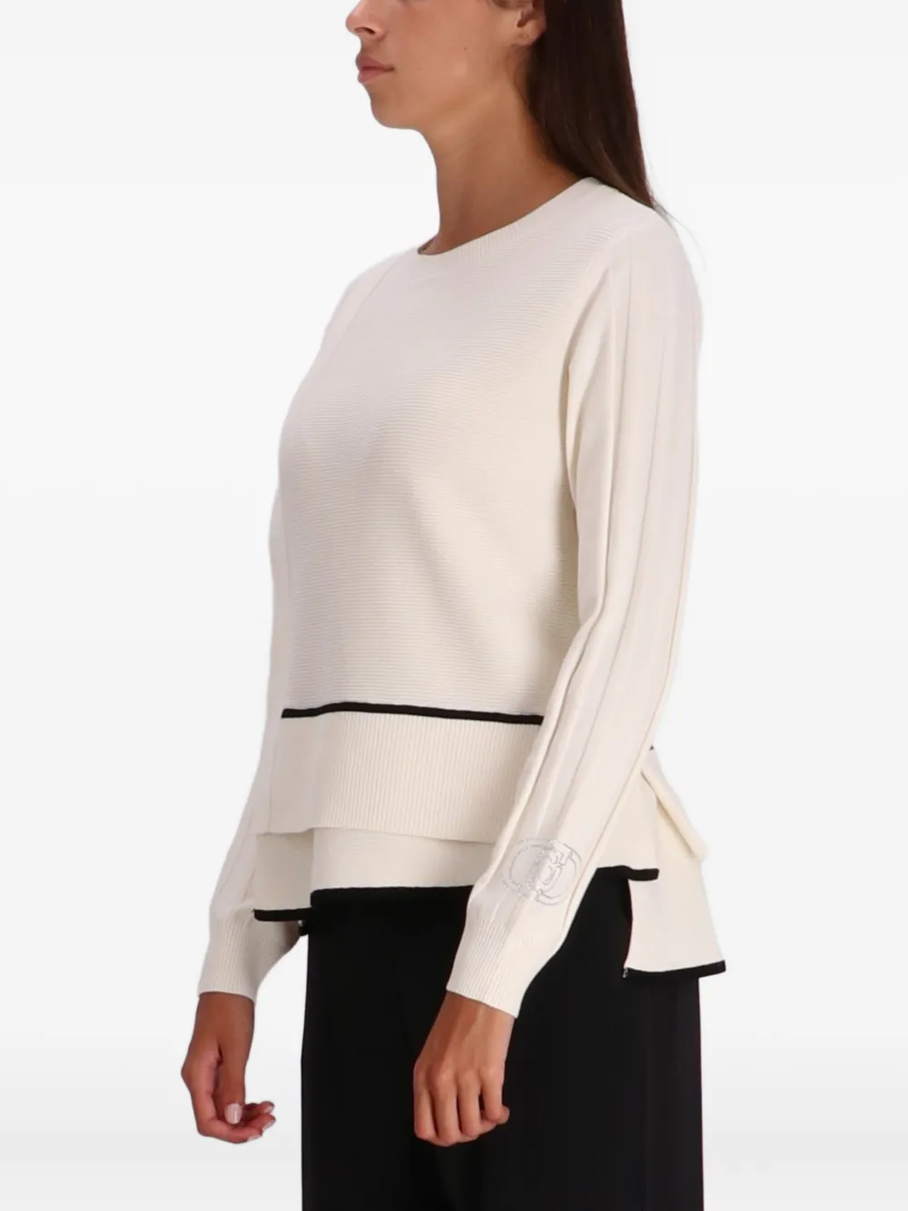 Liu •jo Better Layered Sweater In Neutral
