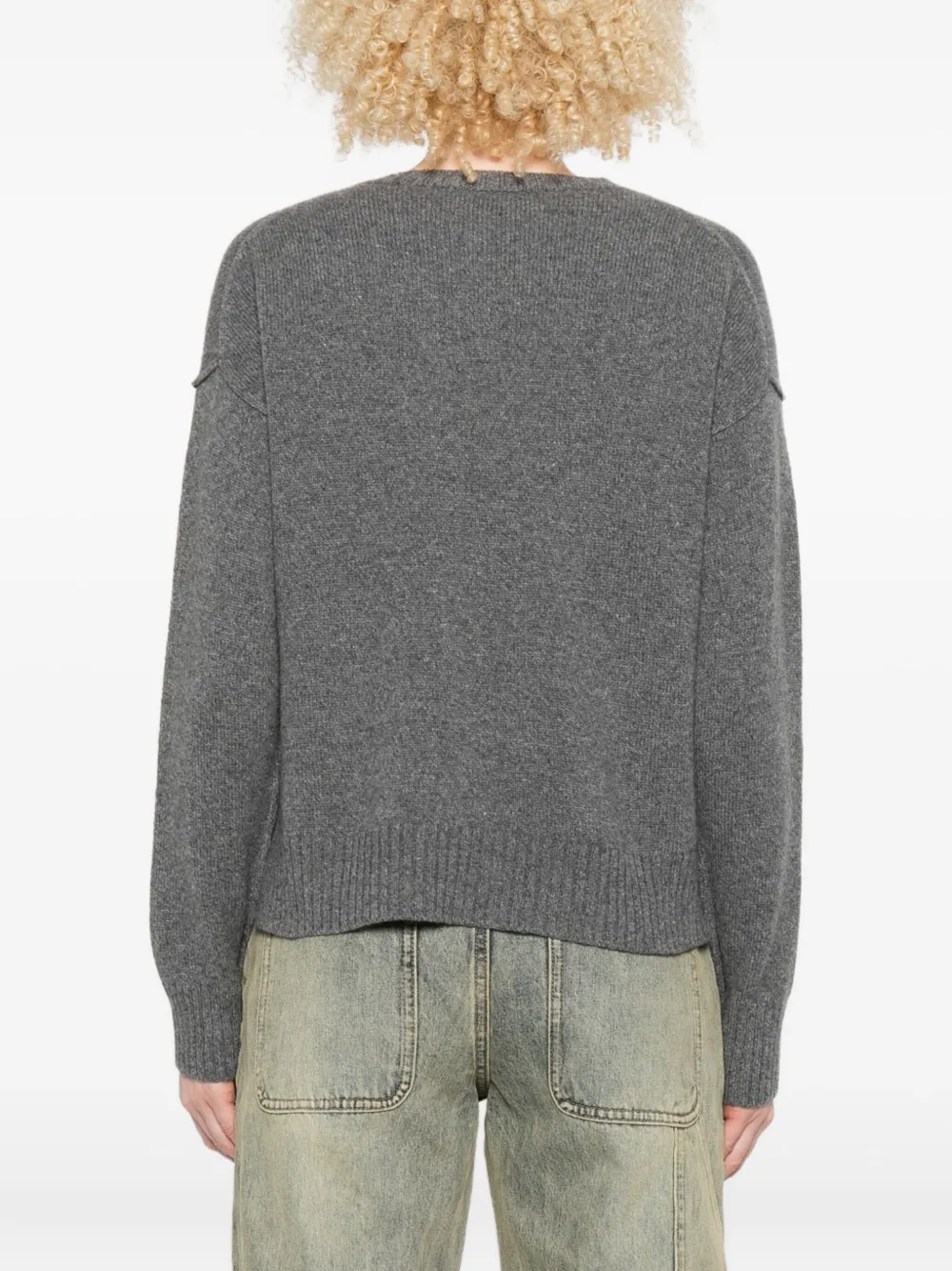 Why Ci Round-neck Pocket Sweater In Gray