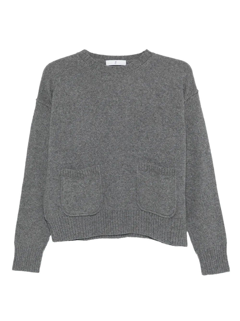 Why Ci Round-neck Pocket Sweater In Gray