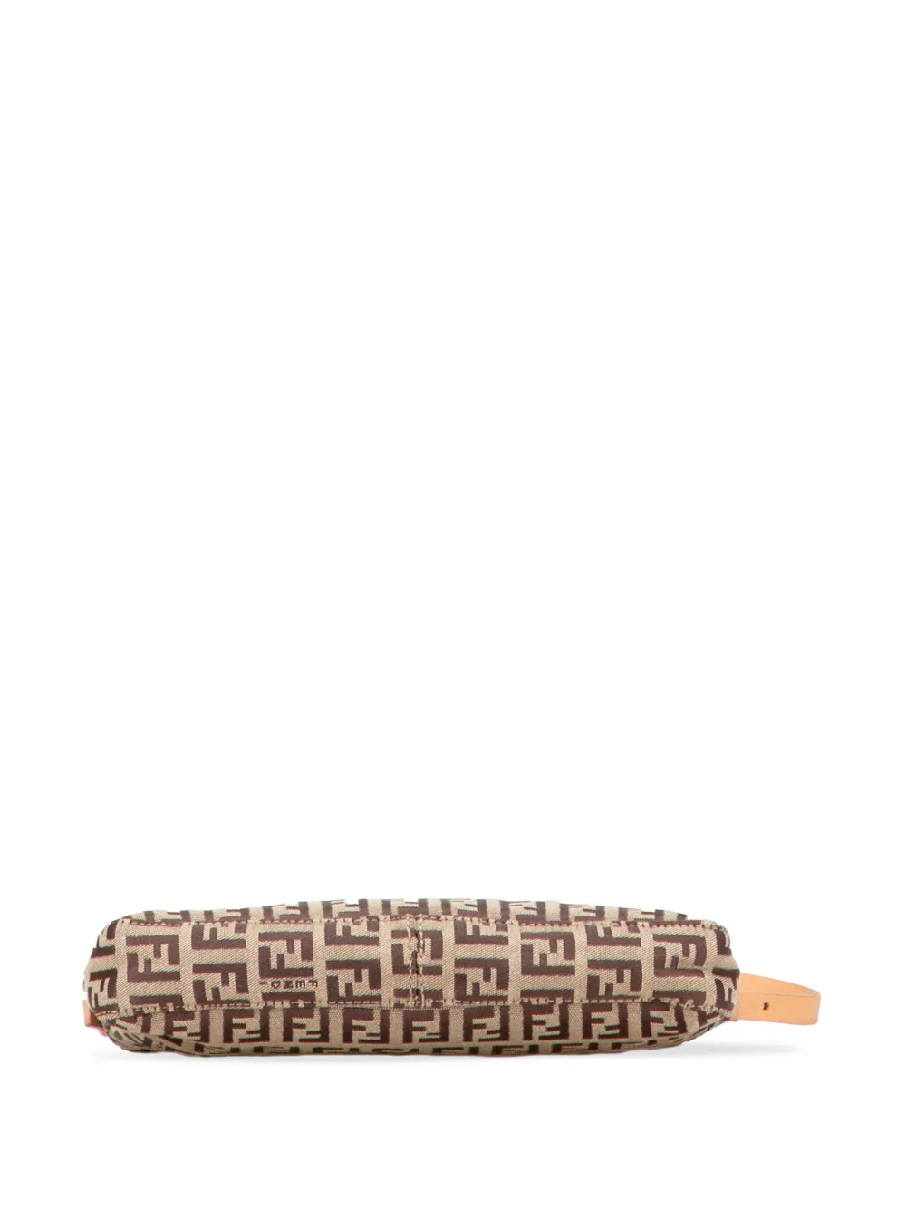 Pre-owned Fendi 2000-2010 Zucchino Canvas Pochette Shoulder Bag In Brown