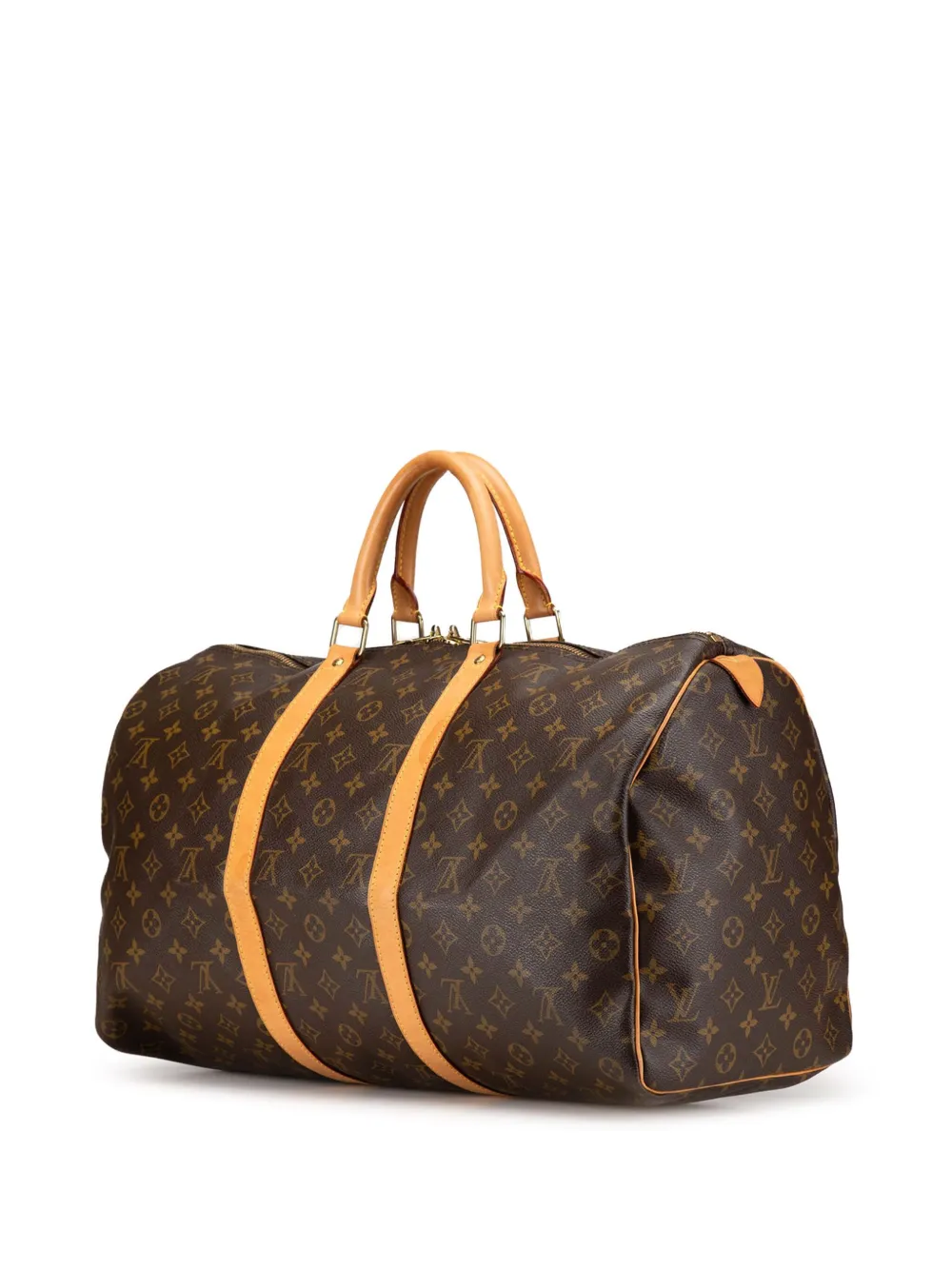 Pre-owned Louis Vuitton 1997 Monogram Keepall 50 Travel Bag In Brown