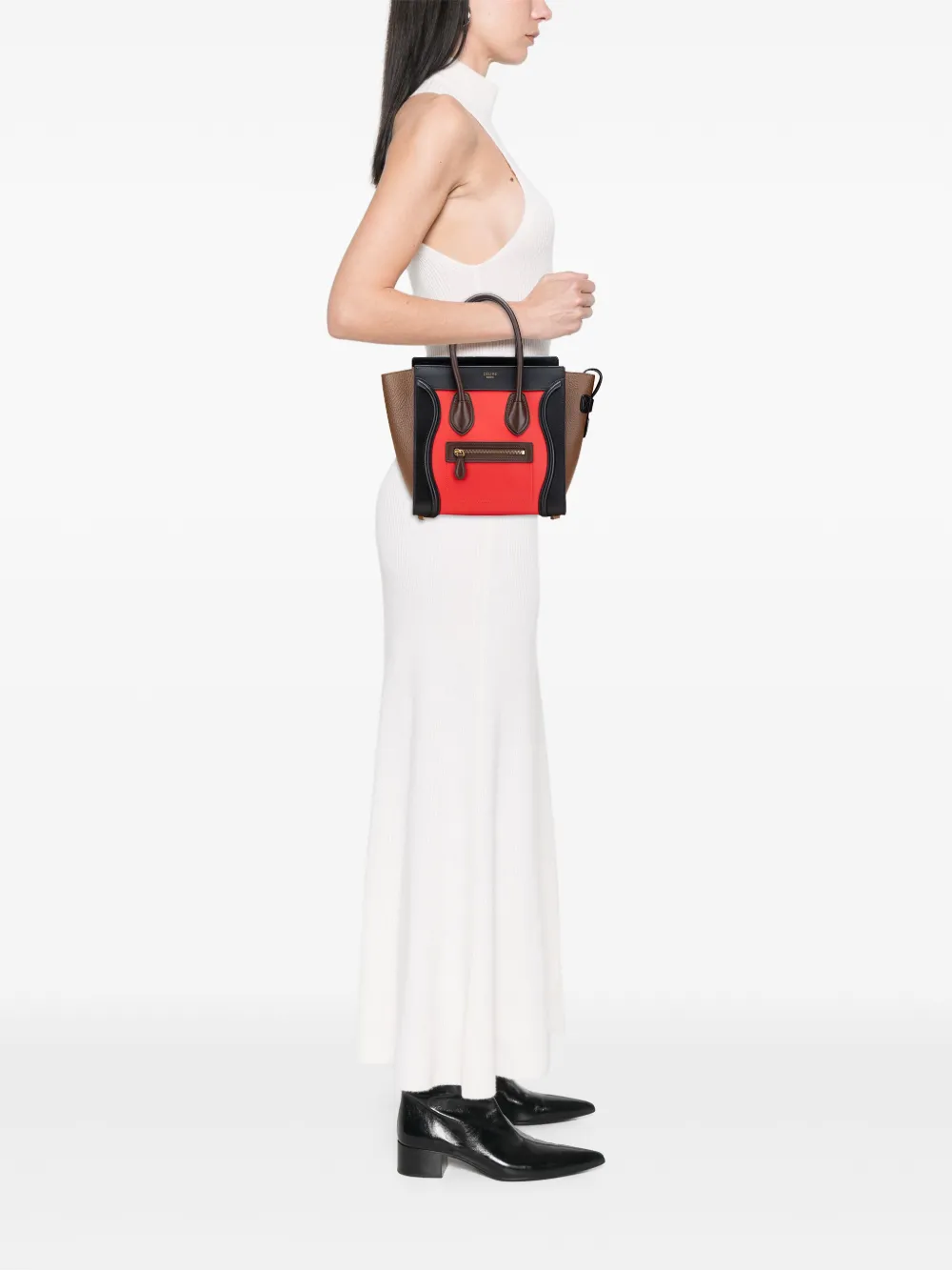 Celine Pre-Owned 2015 Micro Tricolor Leather Luggage Tote handbag | Pre-Owned | Image 2