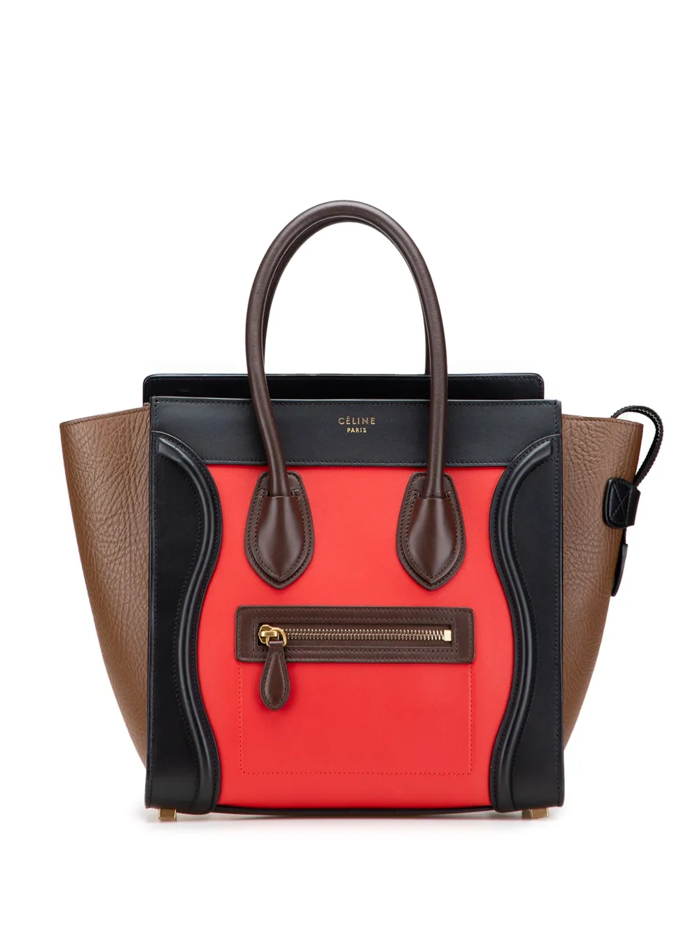 Céline Pre-Owned 2015 マイクロ トリコロール レザー ラゲージ トート ハンドバッグ - マルチカラー Céline Pre-Owned 2015 マイクロ トリコロール レザー ラゲージ トート ハンドバッグ - マルチカラー