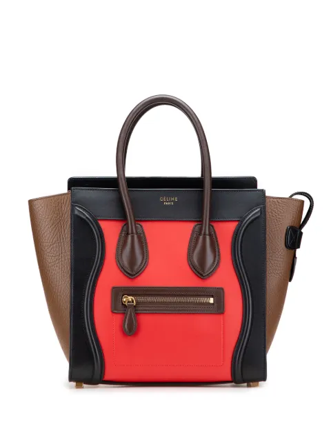 Celine Pre-Owned 2015 Micro Tricolor Leather Luggage Tote handbag