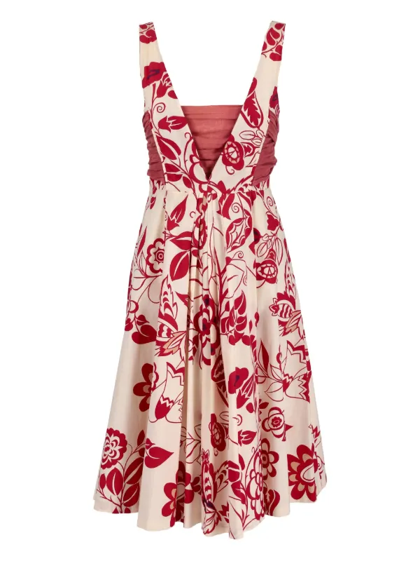 Moschino Pre-Owned floral-print Bow Dress | Red | FARFETCH KW