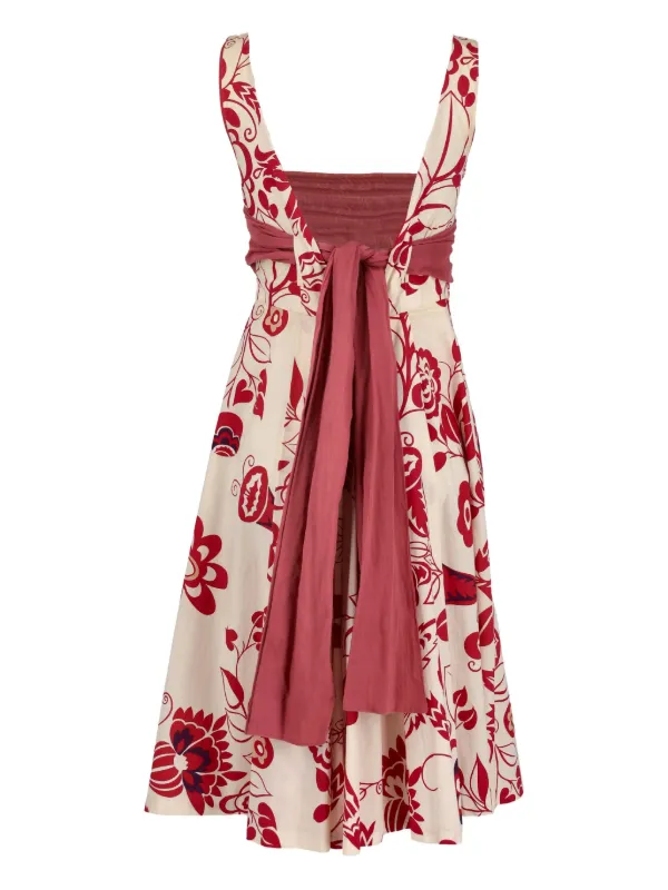 Moschino Pre-Owned floral-print Bow Dress | Red | FARFETCH KW