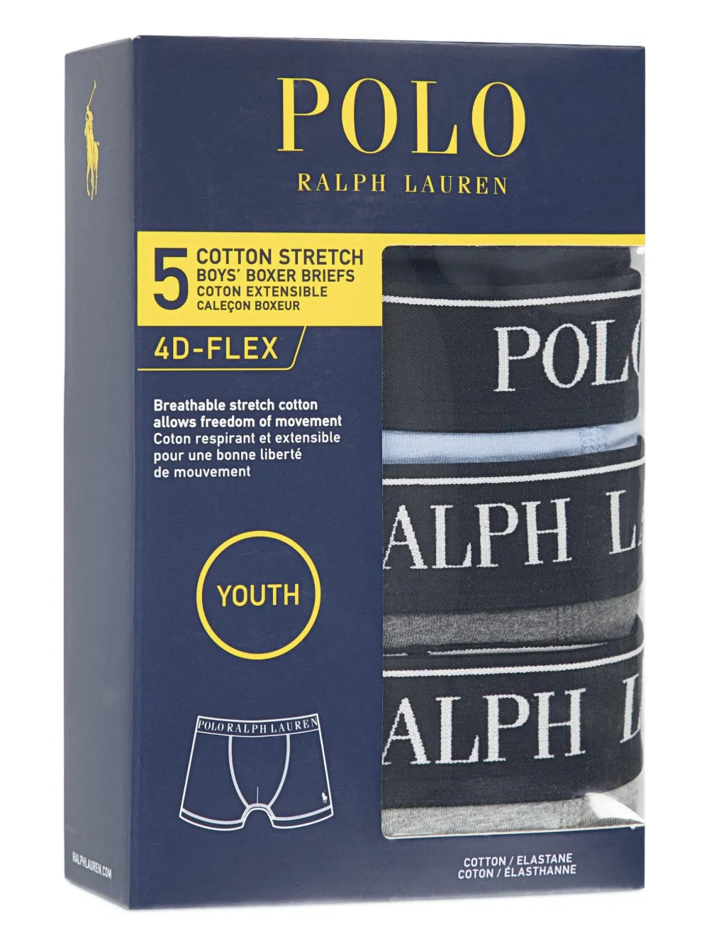 POLO RALPH LAUREN KIDS Set van vijf boxershorts met logoband Grijs