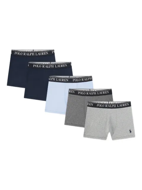 POLO RALPH LAUREN KIDS set de  cinco bóxeres con logo en la pretina