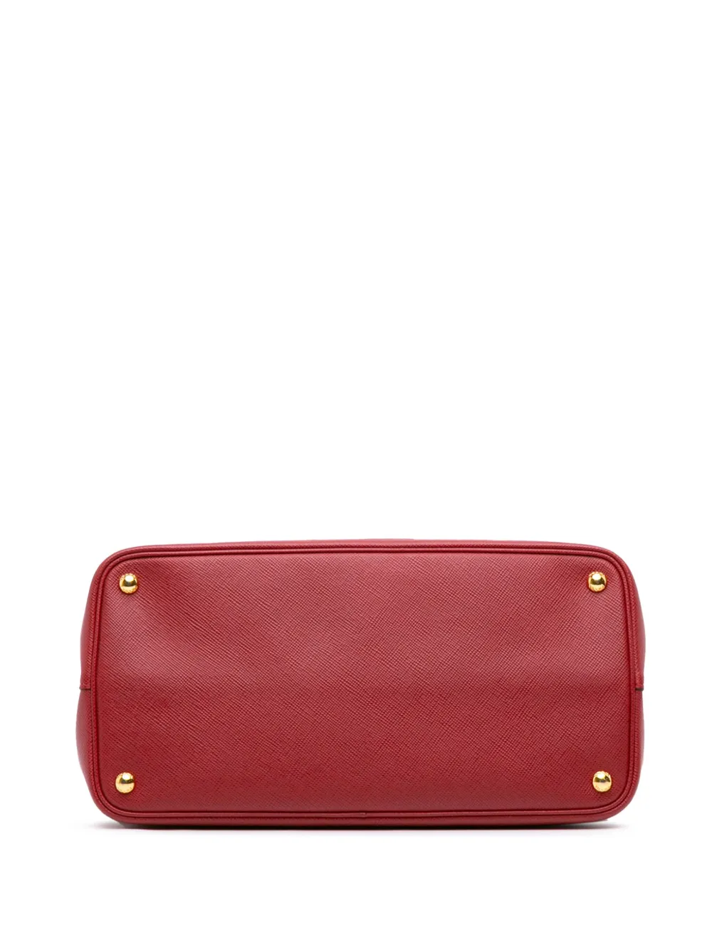 Pre-owned Prada 2013-2025 Medium Saffiano Cuir Double Satchel In Red