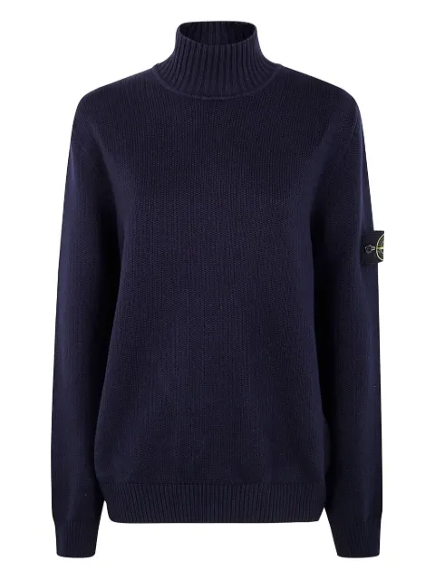 Stone Island high-neck logo-patch sweater 