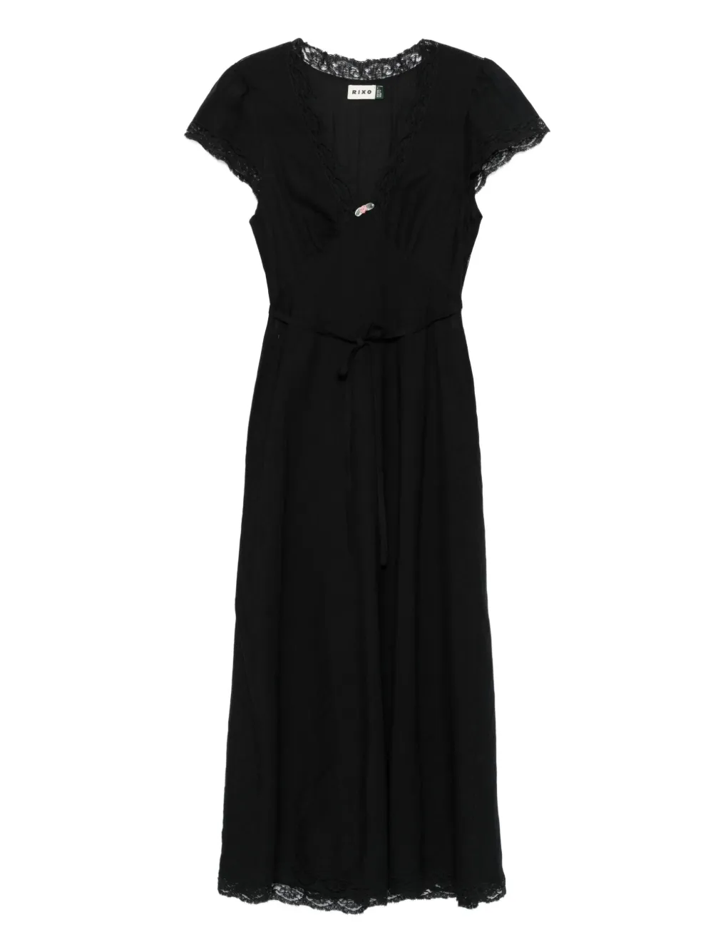 Rixo lace-trimmed midi dress | Black | Image 1