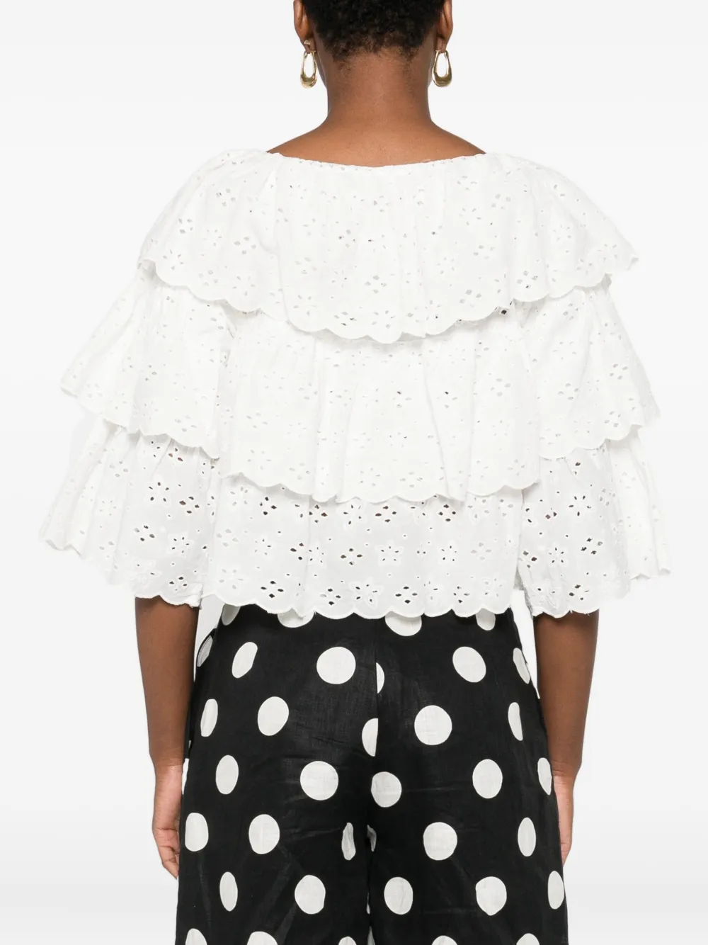 Rixo London Maribelle Lace-detail Blouse In White