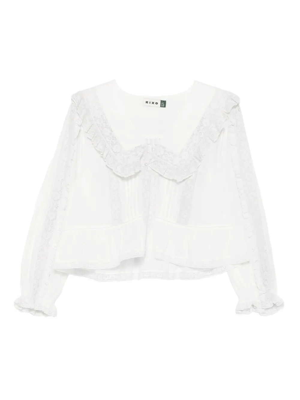 Rixo Caserta Broderie ruffled top | White | Image 1