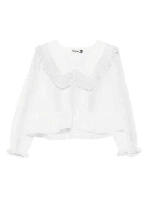 Rixo Caserta Broderie ruffled top
