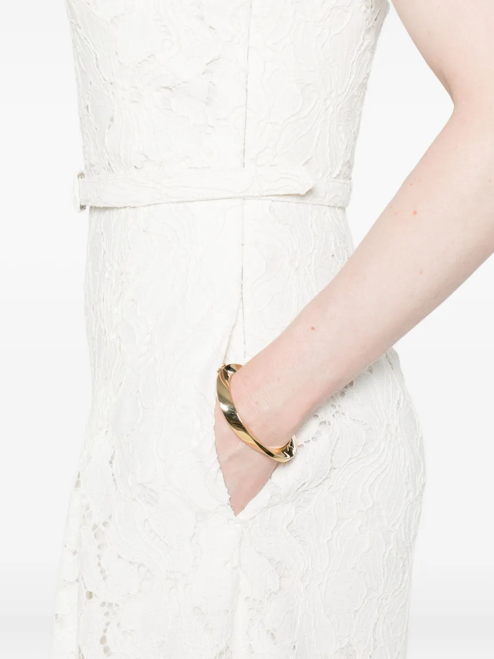 Simkhai Spitzenkleid Mit Gürtel In White