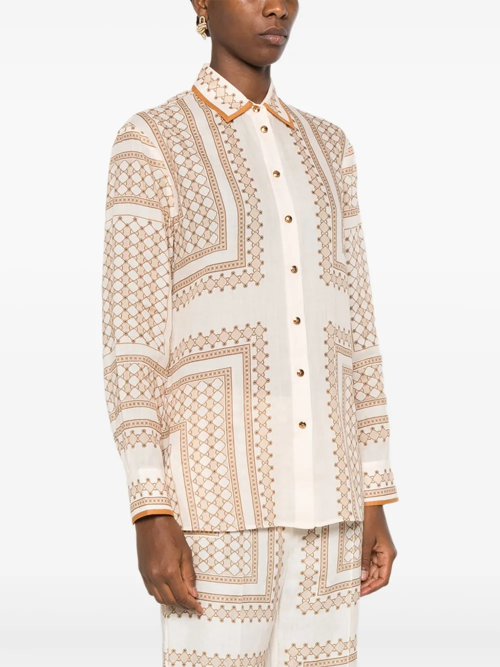 Zimmermann Hemd Mit Geometrischem Print In Brown