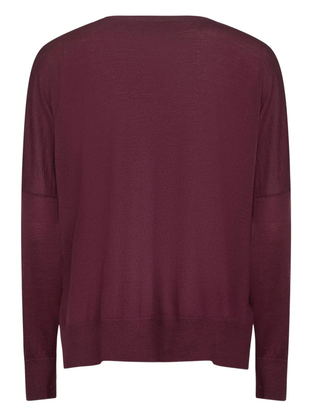 Blanca Vita Burgundy Virgin Wool Oversized Sweater In Purple