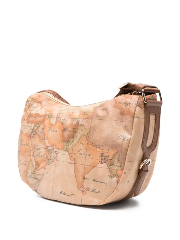 ALVIERO MARTINI 1° CLASSE map-print Crossbody Bag Neutrals FARFETCH IN