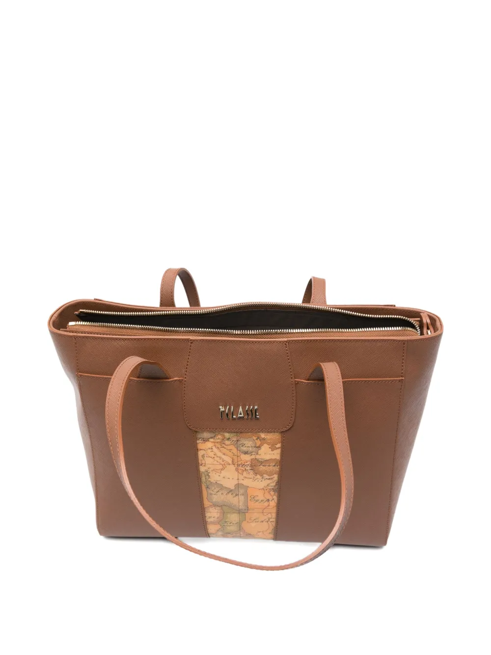 Alviero Martini 1° Classe Large Map-detail Tote Bag In Brown