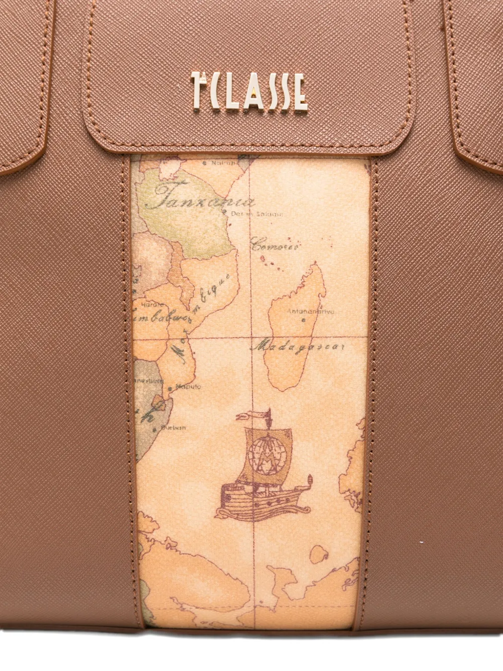 Alviero Martini 1° Classe Geo Leather Tote Bag In Brown