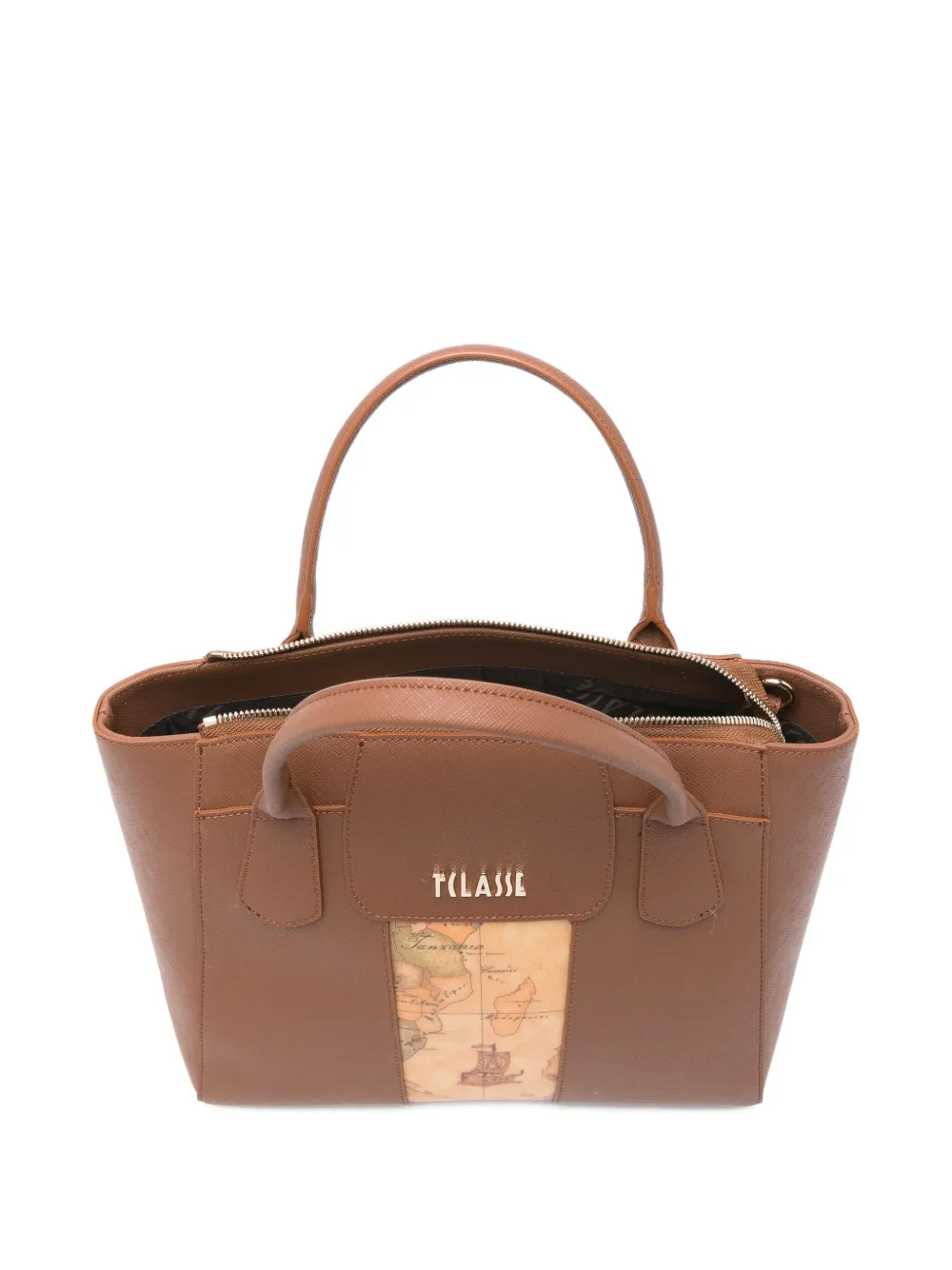 Alviero Martini 1° Classe Geo Leather Tote Bag In Brown